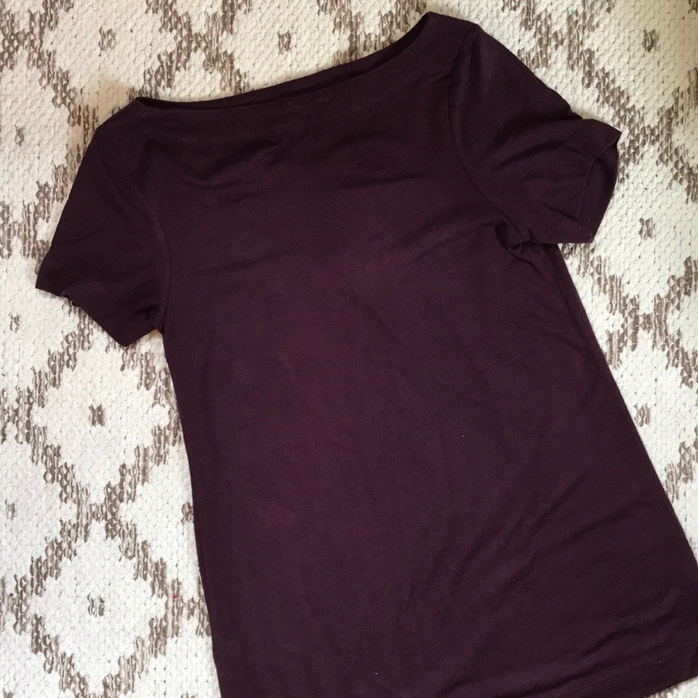 LOFT Maroon cotton tee